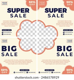 Sales promotion design with cloud frame