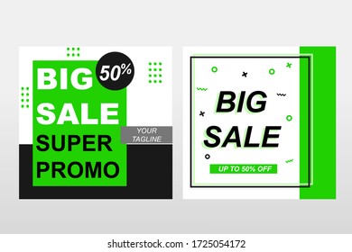 sales promotion information, with the color theme is green and black