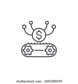 Sales promotion linear icon concept. Sales promotion line vector sign, symbol, illustration.