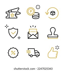 Sales Promotion Online Shopping Icon Set