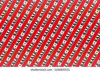 Sales promotion, striped background material, material for advertisement publicity