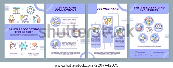 Sales Prospecting Techniques Purple Brochure Template Stock Vector ...