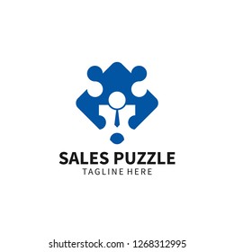 Sales puzzle logo design inspiration