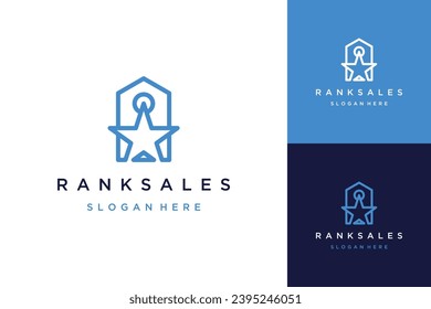 sales rank design logo or price tag with a star