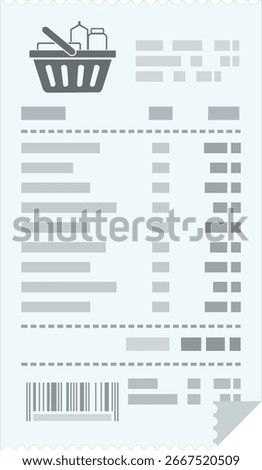 Sales receipt in flat design style (cut out)