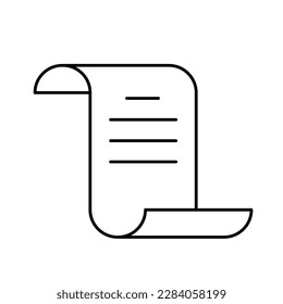Sales receipt icon. Isolated paper receipt sign. Vector illustration. Abstract logo design