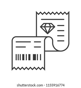 sales receipt of jewelry store, jewelry related, outline icon