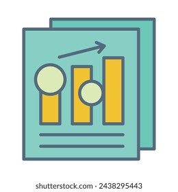 Icono de vector de informe de ventas y contabilidad. Diseño de iconos de Analytics