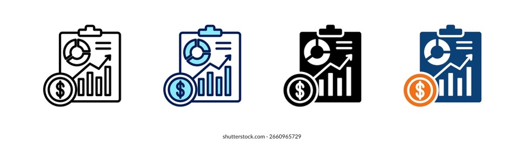 Sales Report All In One Icon Multi Styles Vector Set