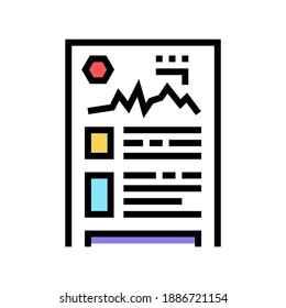 sales report color icon vector. sales report sign. isolated symbol illustration