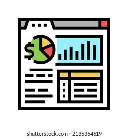 sales report color icon vector. sales report sign. isolated symbol illustration
