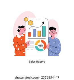 Sales report Flat Style Design Vector illustration. Stock illustration