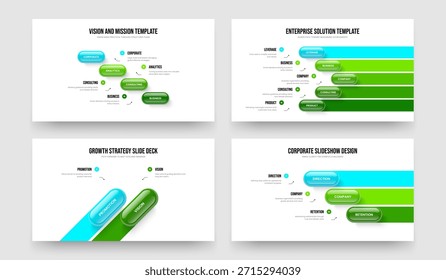 Informe de ventas Cuatro Cinco Dos Tres Elementos Diagrama Diapositiva Diseño Conjunto de Ilustraciones vectoriales. Introducción al servicio 4 5 2 Paquete de diseño de marco de infografía de 3 pasos.