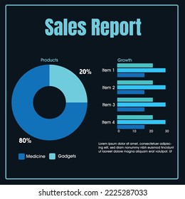 Sales report graph template design