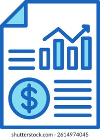 Sales Report Icon Blue Vector Illustration