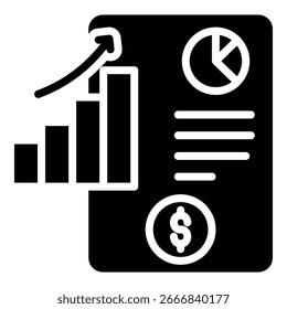 Estilo En Negrita Del Icono Del Informe De Ventas Para Los Diversos Propósitos Del Diseño