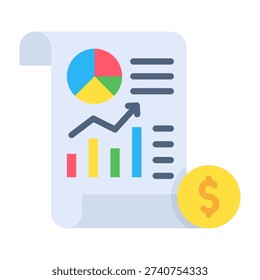 Sales Report Icon Flat Design Vector Illustration