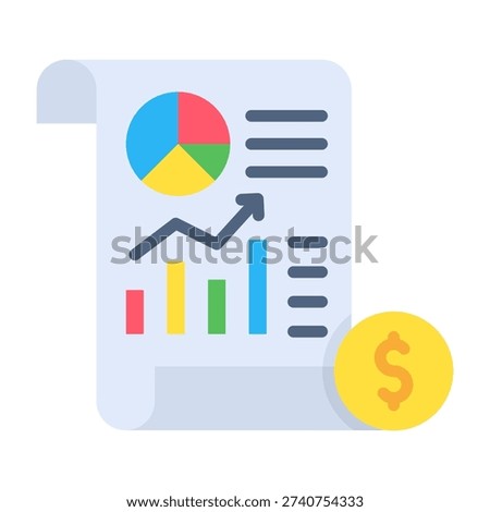 Sales Report Icon Flat Design Vector Illustration