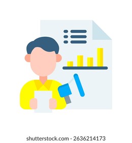 Ícone de Relatório de Vendas - Ilustração de Vetor Simples