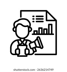 Sales Report Icon Line Vector Illustration