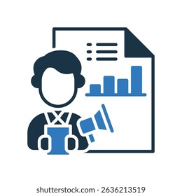 Sales Report Icon Mixed Vector Illustration