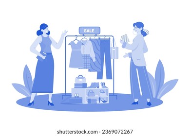 Sales representative helps with recommendations and purchases.