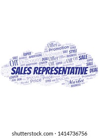 Sales Representative Word Cloud. Wordcloud Made With Text.