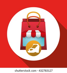 Sales and retail design. Shopping icon. White background , vector