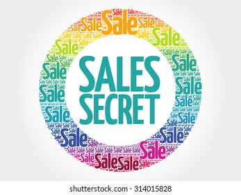 Sales Secret stamp vector words cloud, business concept background