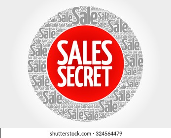 Sales Secret stamp vector words cloud, business concept background
