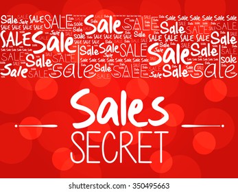 Sales Secret word cloud background, business concept
