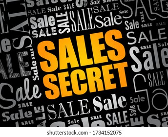 Sales Secret word cloud collage, business concept background