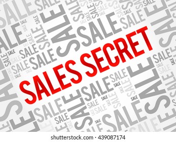 Sales Secret words cloud, business concept background