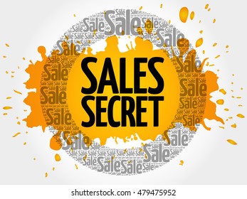 Sales Secret words cloud, business concept background