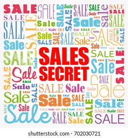 Sales Secret words cloud, business concept background
