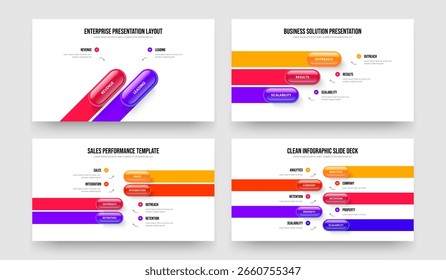Escaparate de ventas Dos Tres Cuatro Cuatro Diagrama de cinco elementos Ilustración vectorial de diseño de marco Colección. Propuesta de proyecto 2 3 4 Conjunto de Plantilla de diapositivas de infografía de 5 pasos.