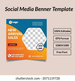 Sales Social Media Post Template, Editable Shopping Social Media Banner Template.digital marketing web banner design.social media post, instagram, facebook and web internet ads. 