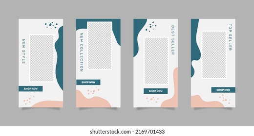 Sales social media stories collection vector