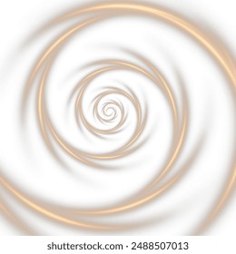 Sales spiral. A magical light gold line twisting into a spiral. Spiral gold light PNG