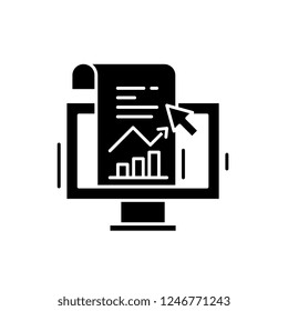 Sales statistics black icon, vector sign on isolated background. Sales statistics concept symbol, illustration 