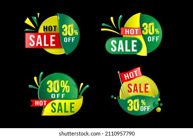 Sales sticker. Price tag labels. Green Color abstract banner or brochure sticker for mega big custom cheap web sales badge. Graphics for bid label design template isolated vector symbol collection etc