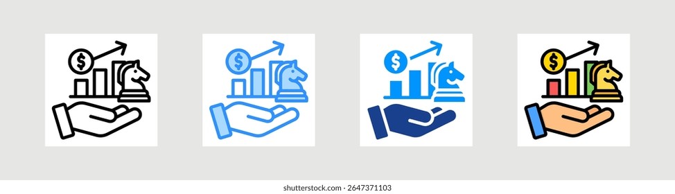 Conjunto de Colección de íconos de estrategia de ventas Estilo múltiple