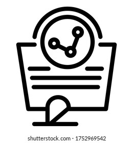 Icono de estrategia de ventas. Icono de vector de estrategia de ventas de esquema para diseño web aislado en fondo blanco