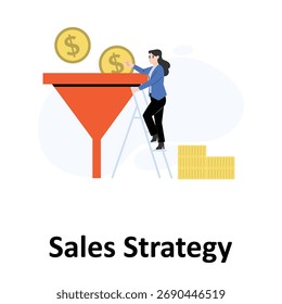 Ilustración vectorial de estrategia de ventas que puede editar o modificar fácilmente
