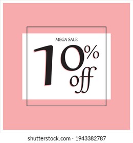 Etiqueta de venta 10% de la venta Mega 