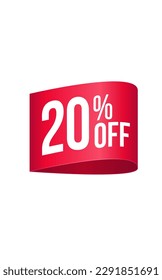 Sales tag label vector illustration ( 20% off )
