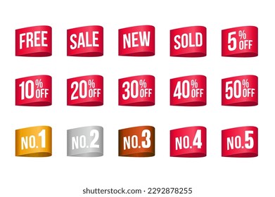Sales tag label vector illustration set