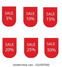 sales tag in red background