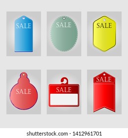 Sales tag set, separate from the background