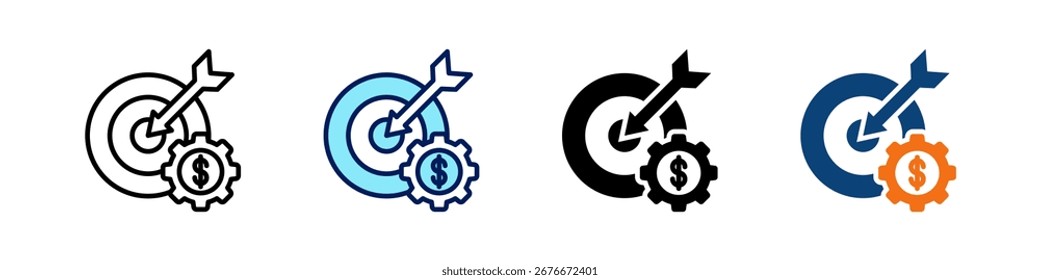 Verkaufsziel Alles in einem Symbol Multi Styles Vektor Set